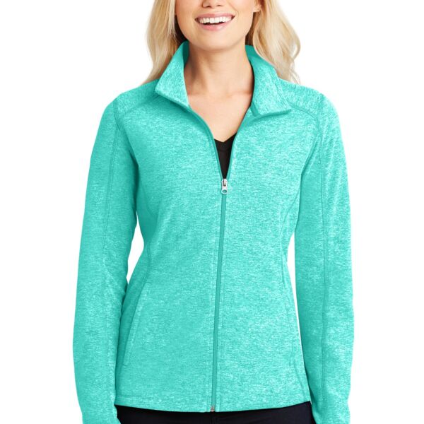 Ladies Heather Microfleece Full Zip Jacket Thumbnail